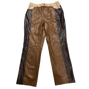 Versona Vegan Leather Tricolor Pants Size 12